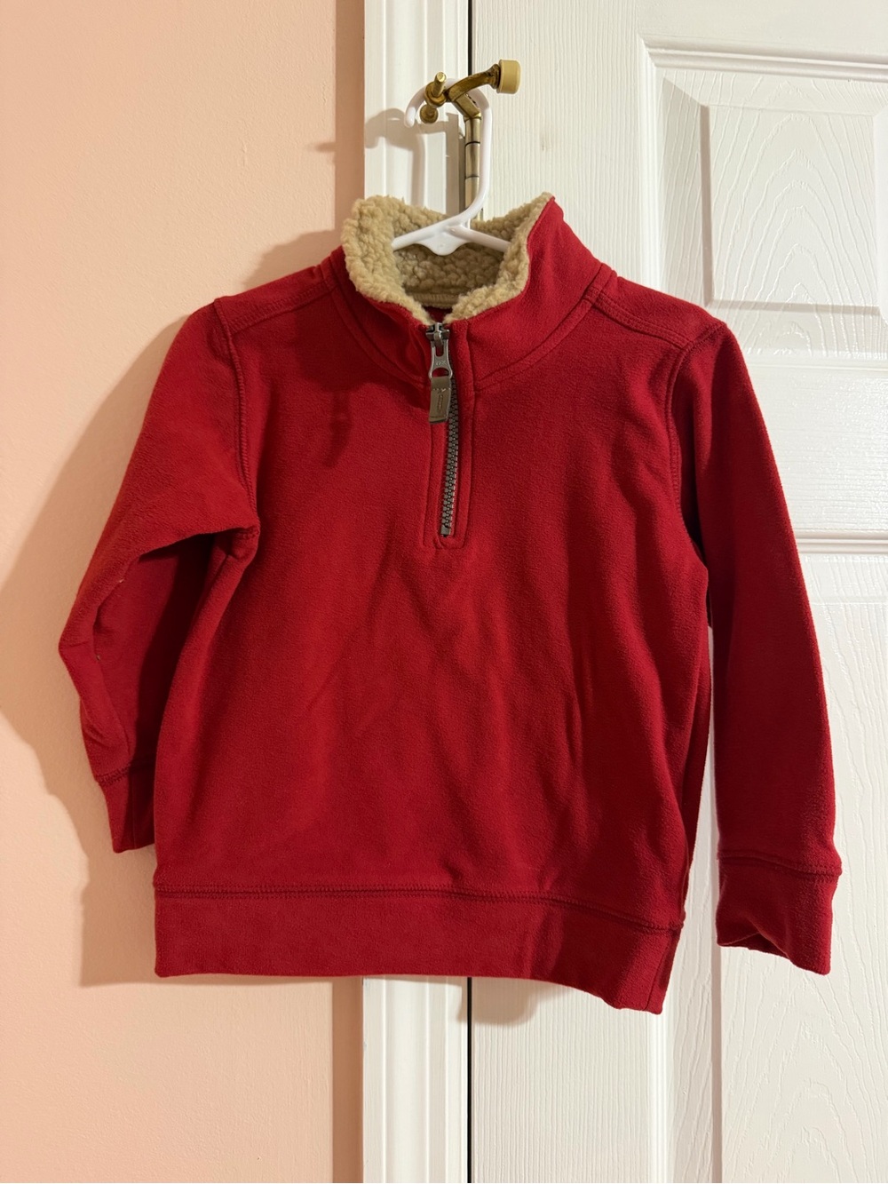 Carter's Red Sherpa-Lined Quarter-Zip Pullover